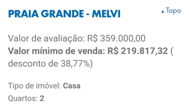 CASA PARA VENDA - BAIRRO MELVI - PRAIA GRANDE